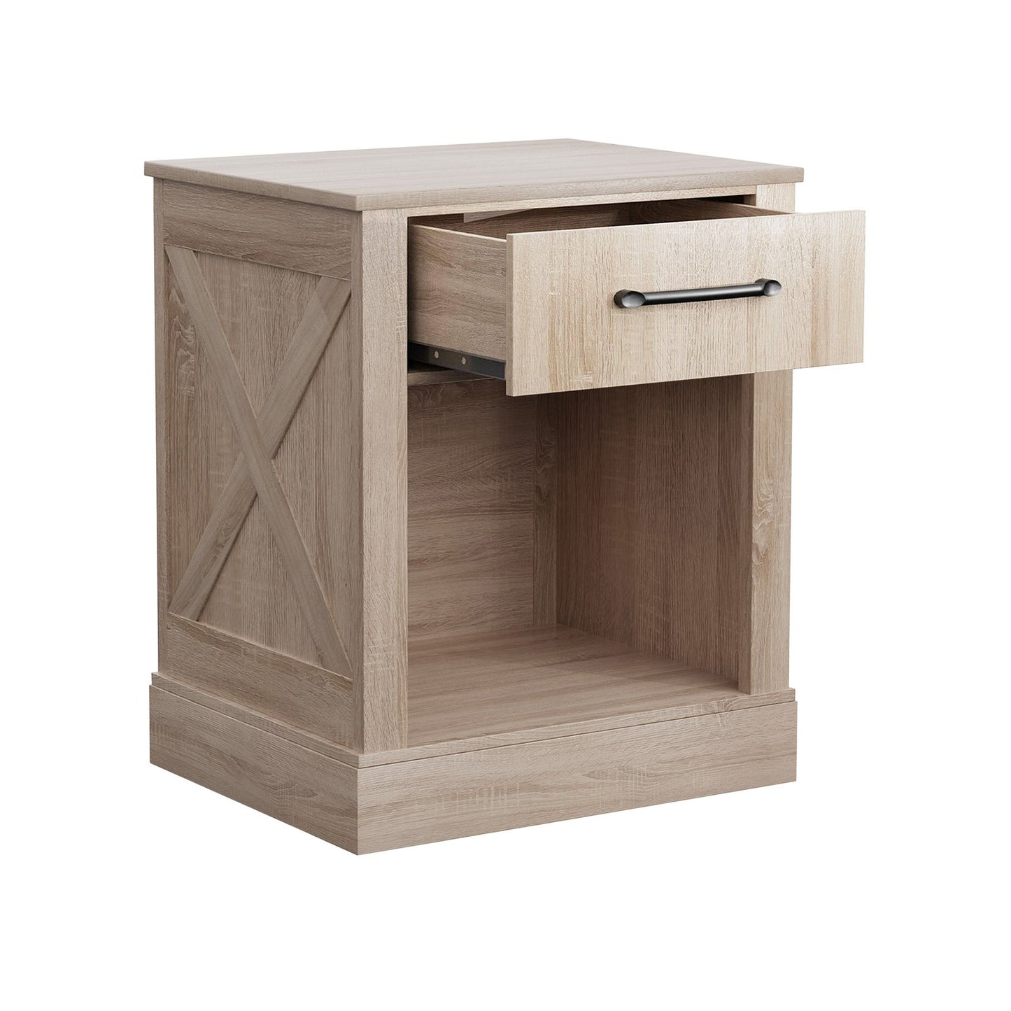 Compact Nightstand with Drawer and Shelf-Black