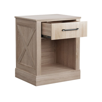 Compact Nightstand with Drawer and Shelf-Black