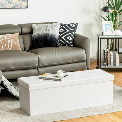 45 Inches Large Folding Ottoman Storage Seat-Black
