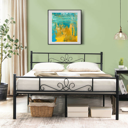 Twin/Full/Queen Size Metal Bed Frame with Headboard and Footboard-Queen Size