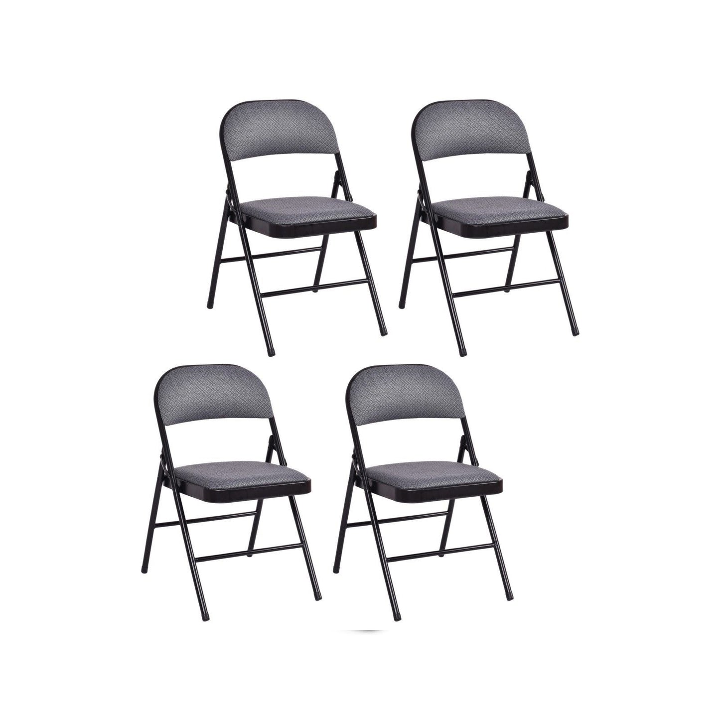 Set of folding conference chairs with upholstered seats and fabric-covered backrests, designed for comfortable office seating.