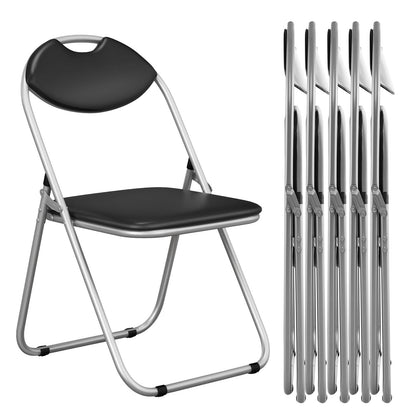 6 Pieces U-Shape Folding Chairs with Hollow Handle - Direct by Wilsons Home Store