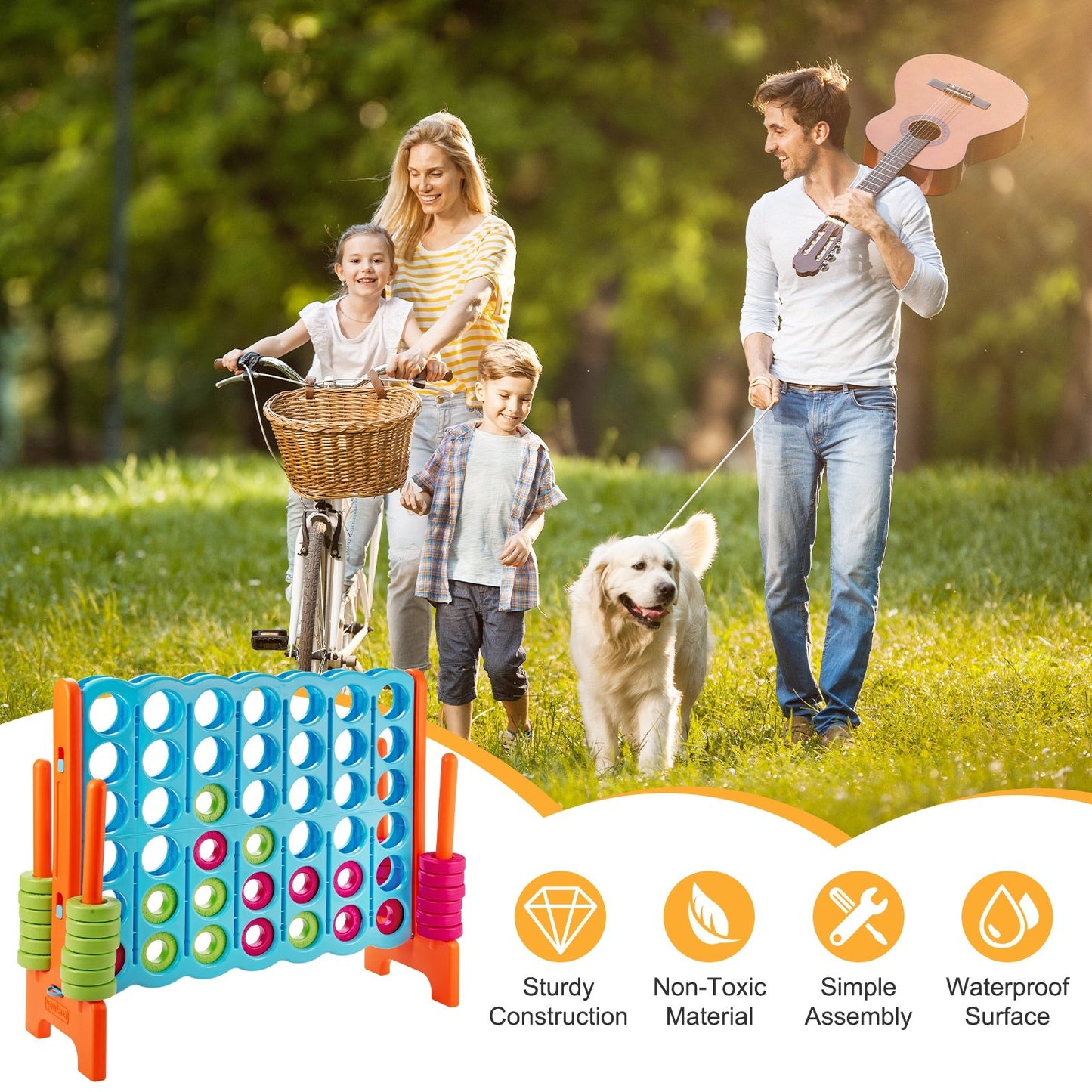 4-to-Score 4 in A Row Giant Game Set for Kids Adults Family Fun
