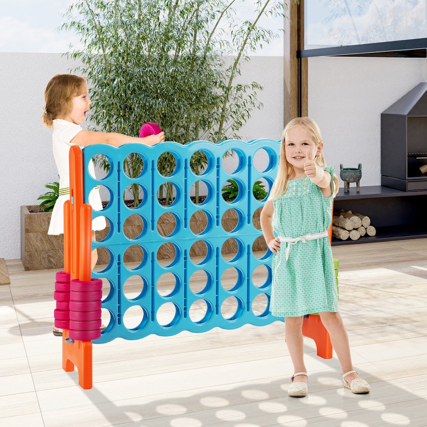 4-to-Score 4 in A Row Giant Game Set for Kids Adults Family Fun