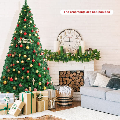 Artificial PVC Hinged Christmas Tree with Solid Metal Stand-7 ft