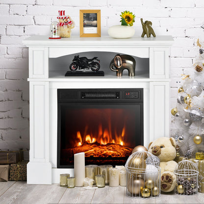32 Inch 1400W Electric TV Stand Fireplace with Shelf-Natural