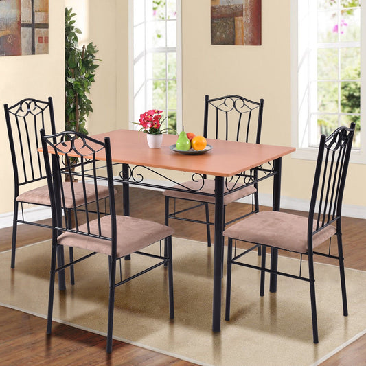 5 Pieces Dining Set Wooden Table and 4 Cushioned Chairs - Direct by Wilsons Home Store