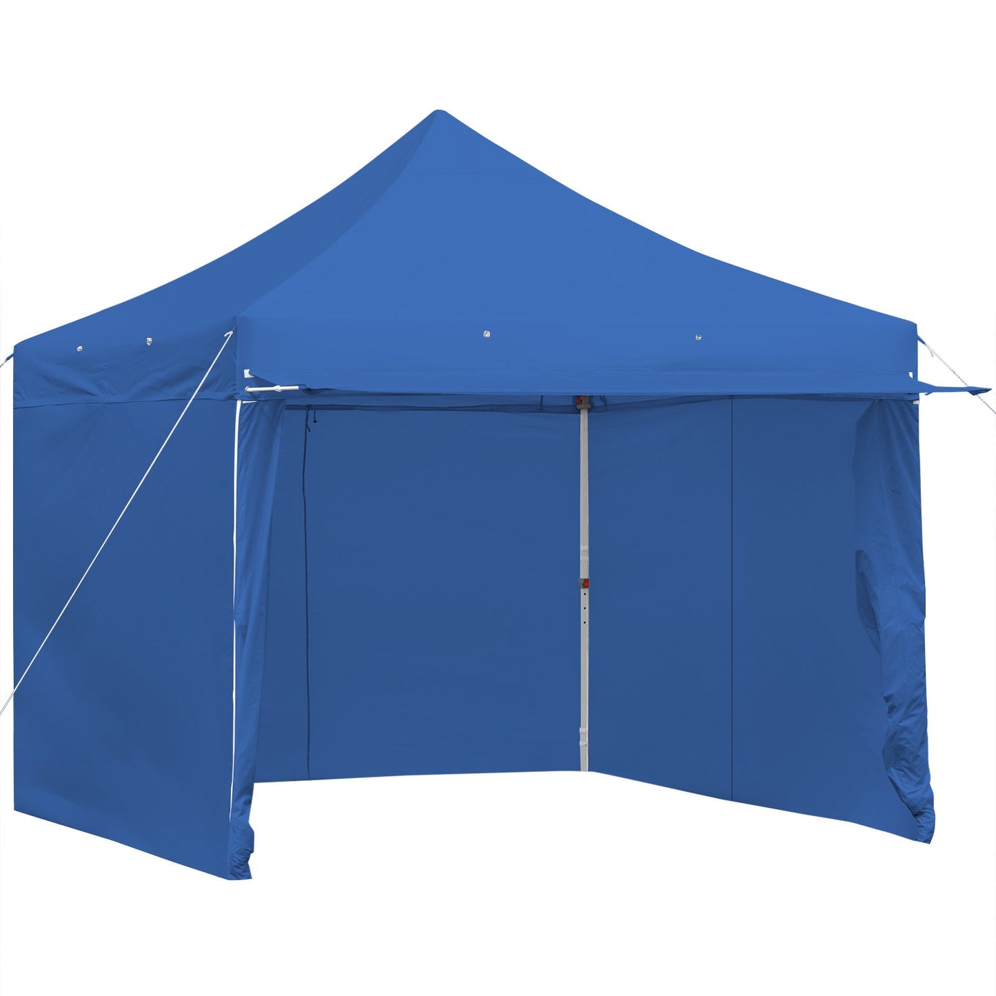 10 x 10 Feet Pop-up Gazebo with 5 Removable Zippered Sidewalls and Extended Awning-Blue