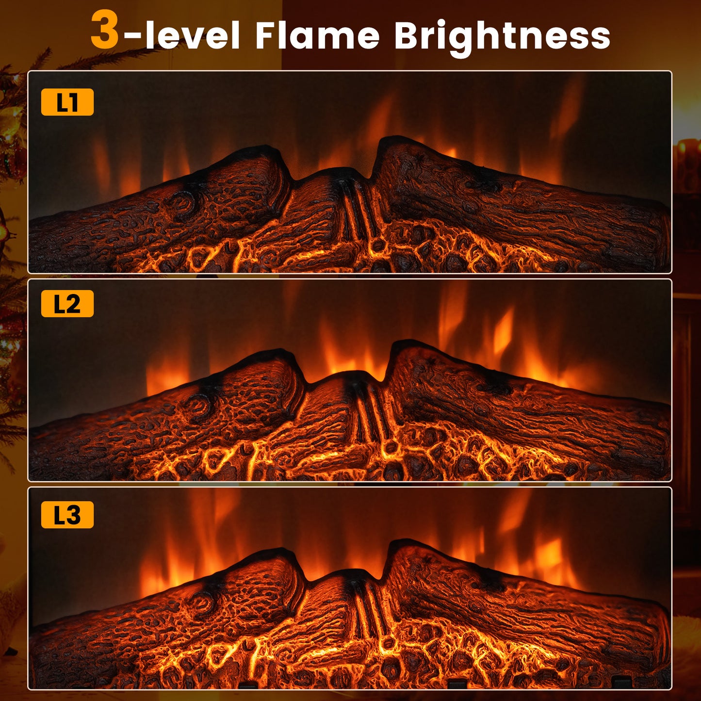 18/23 Inch Electric Fireplace Inserted with Adjustable LED Flame-23 inches