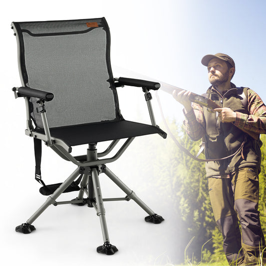 360 Degree Silent Swivel Hunting Chair-Black