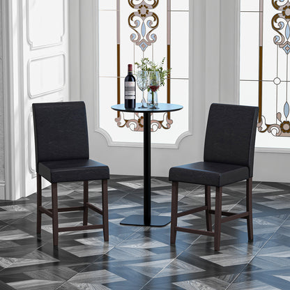 25 Inch Counter Height Set of 2 Bar Stools-Black