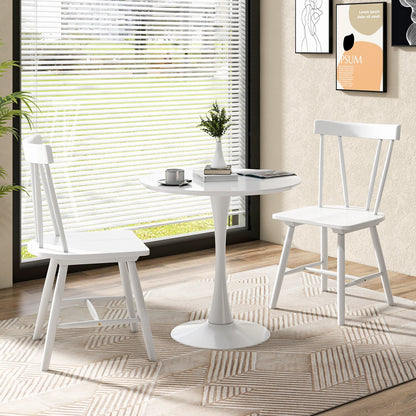 Windsor Style Armless Chairs with Solid Rubber Wood Frame-Black
