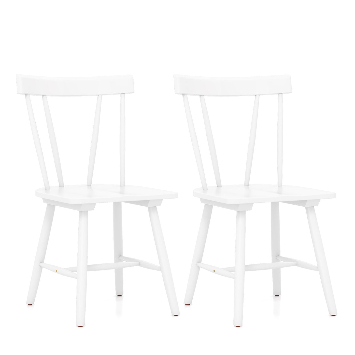 Windsor Style Armless Chairs with Solid Rubber Wood Frame-Black
