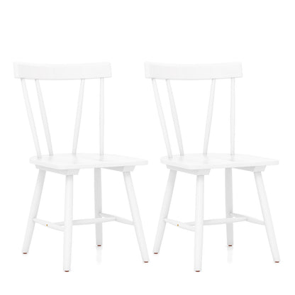 Windsor Style Armless Chairs with Solid Rubber Wood Frame-Black