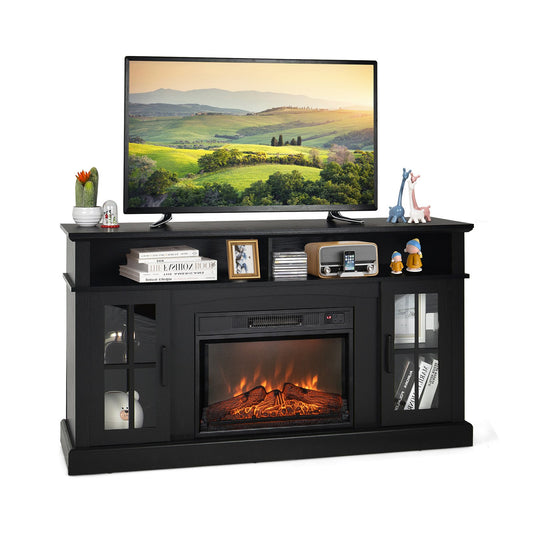 Fireplace TV Stand with 1400W Electric Fireplace-Black