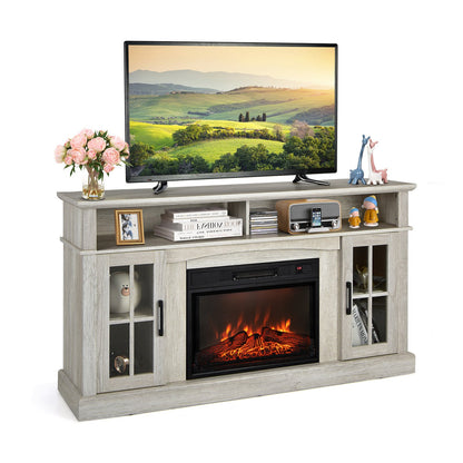Fireplace TV Stand with 1400W Electric Fireplace-Black