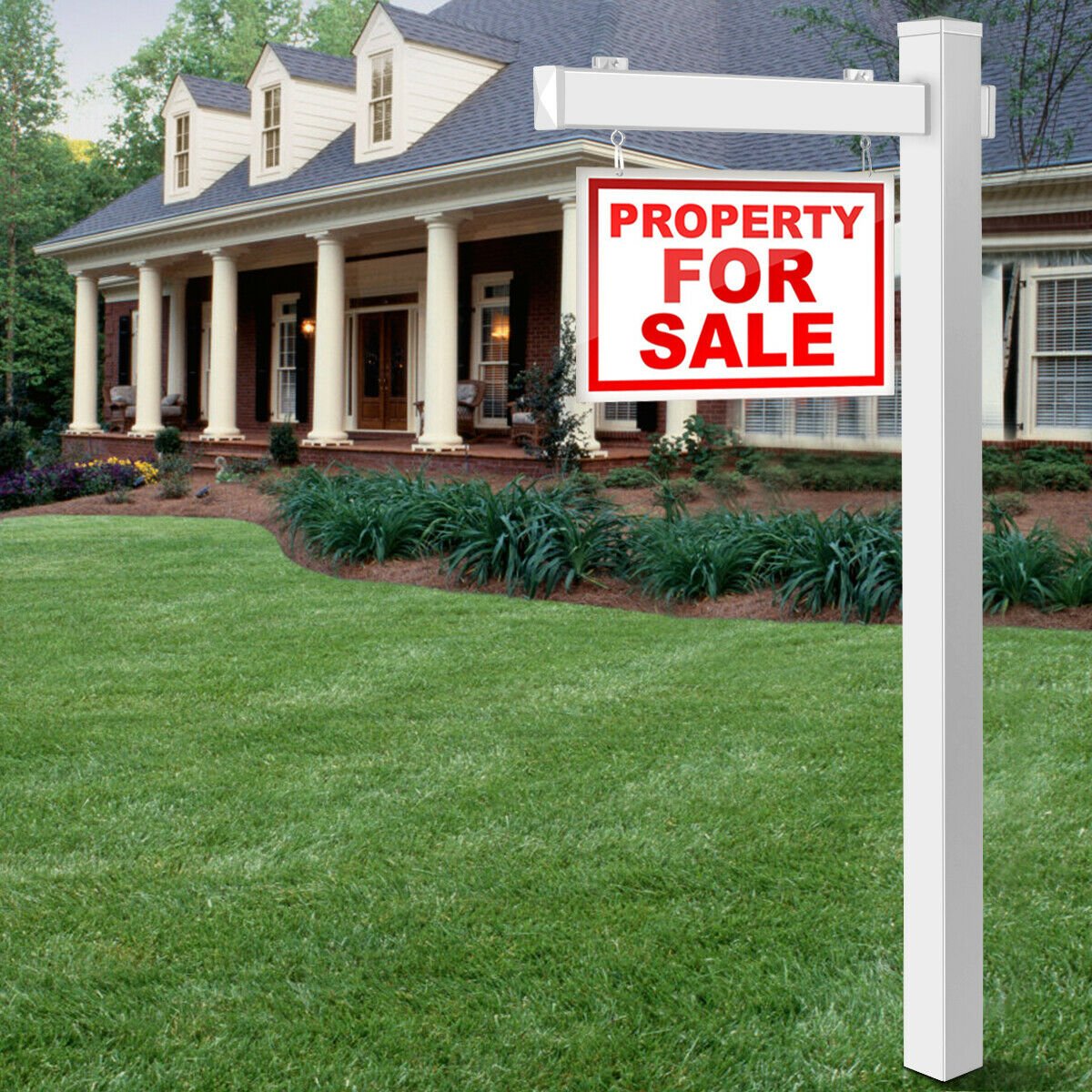 6 Feet Vinyl UPVC Real Estate Sign Post Realtor Yard Sign Post-Black