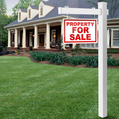 6 Feet Vinyl UPVC Real Estate Sign Post Realtor Yard Sign Post-Black