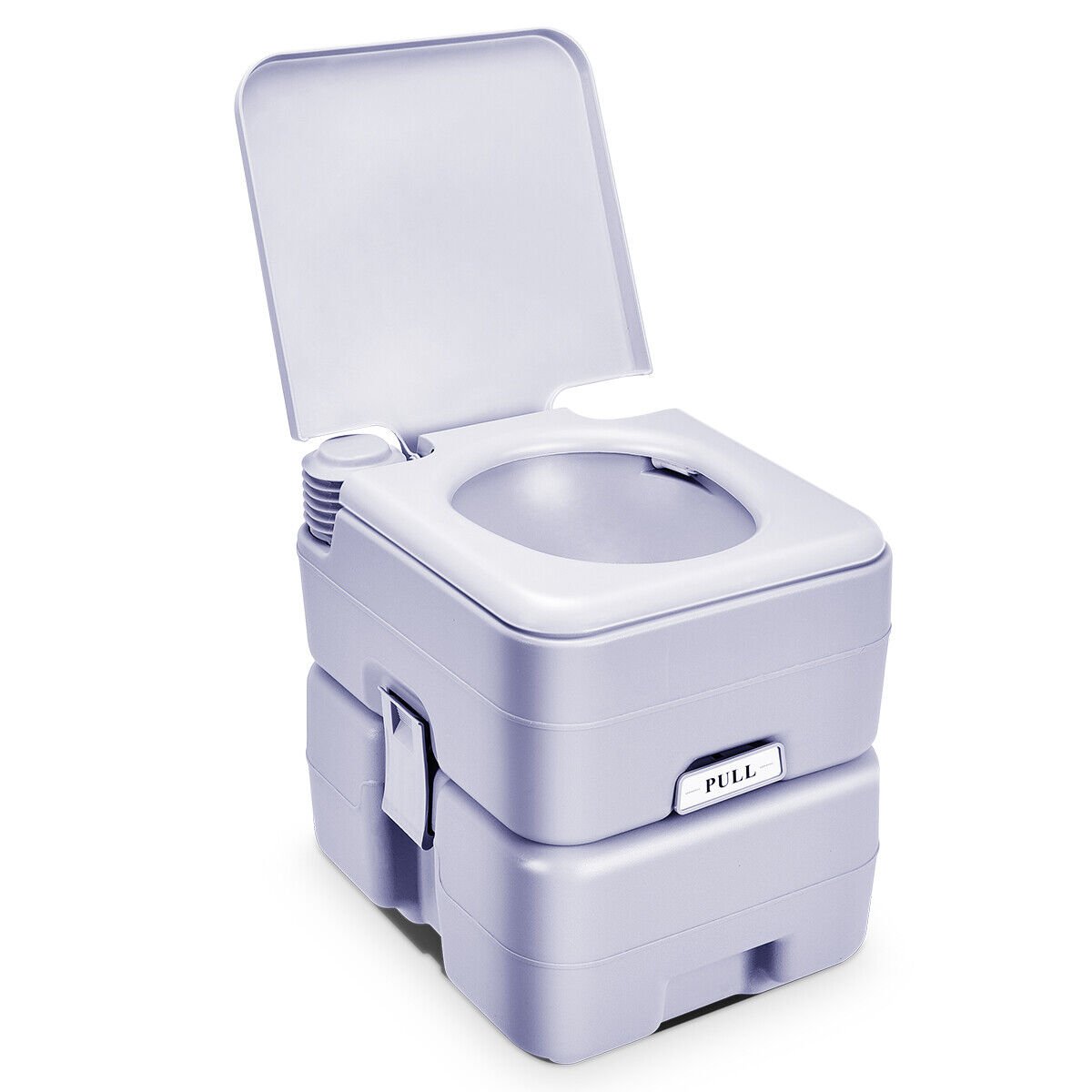 5.3 Gallon Portable Toilet with Waste Tank and Built-in Rotating Spout-Gray - Direct by Wilsons Home Store