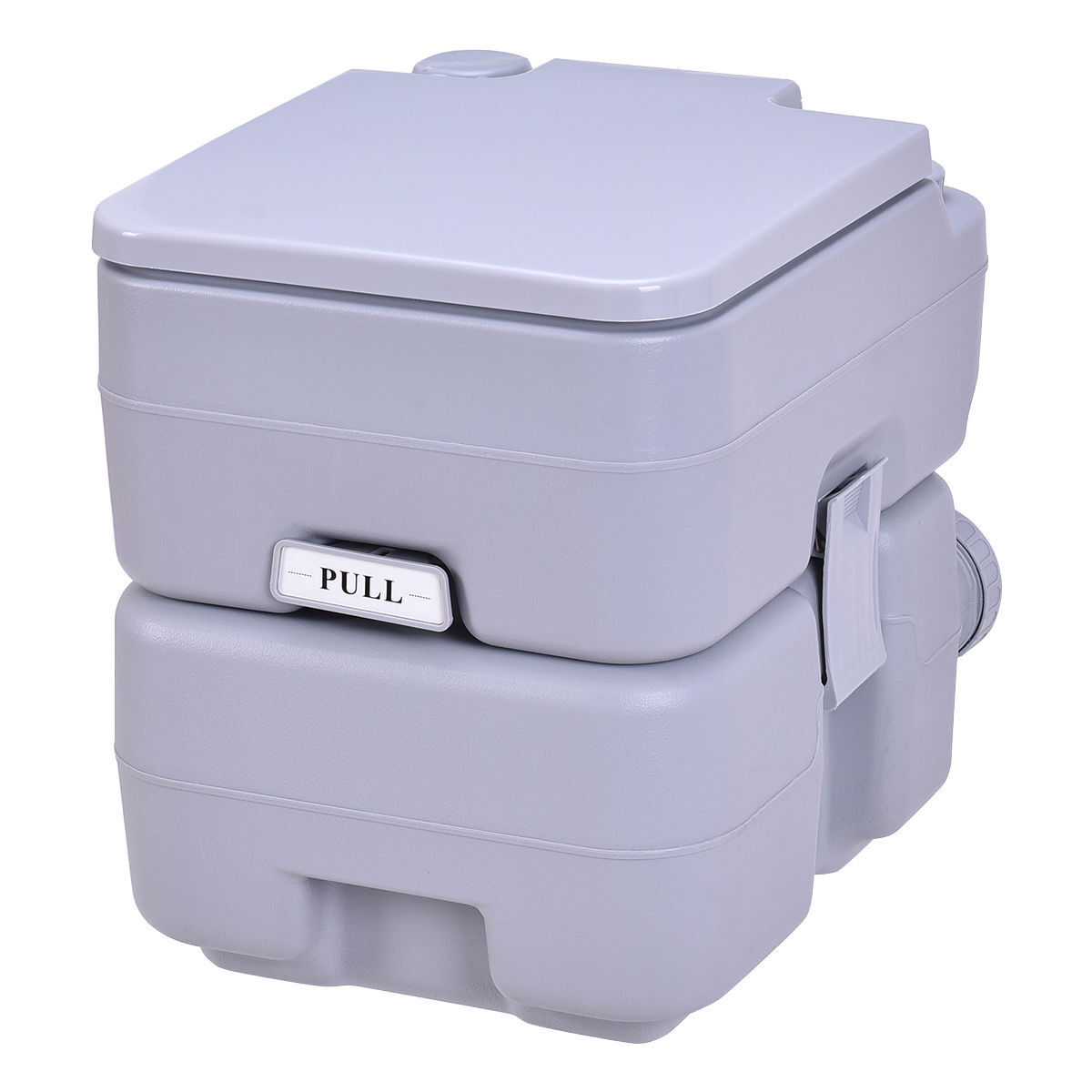 5.3 Gallon Portable Toilet with Waste Tank and Built-in Rotating Spout-Gray - Direct by Wilsons Home Store