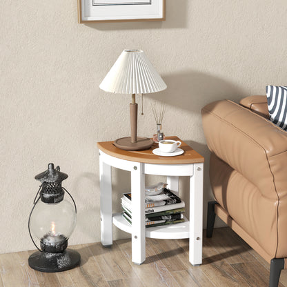 Heavy Duty Corner Shower Bench Stool with Storage Shelf-Brown