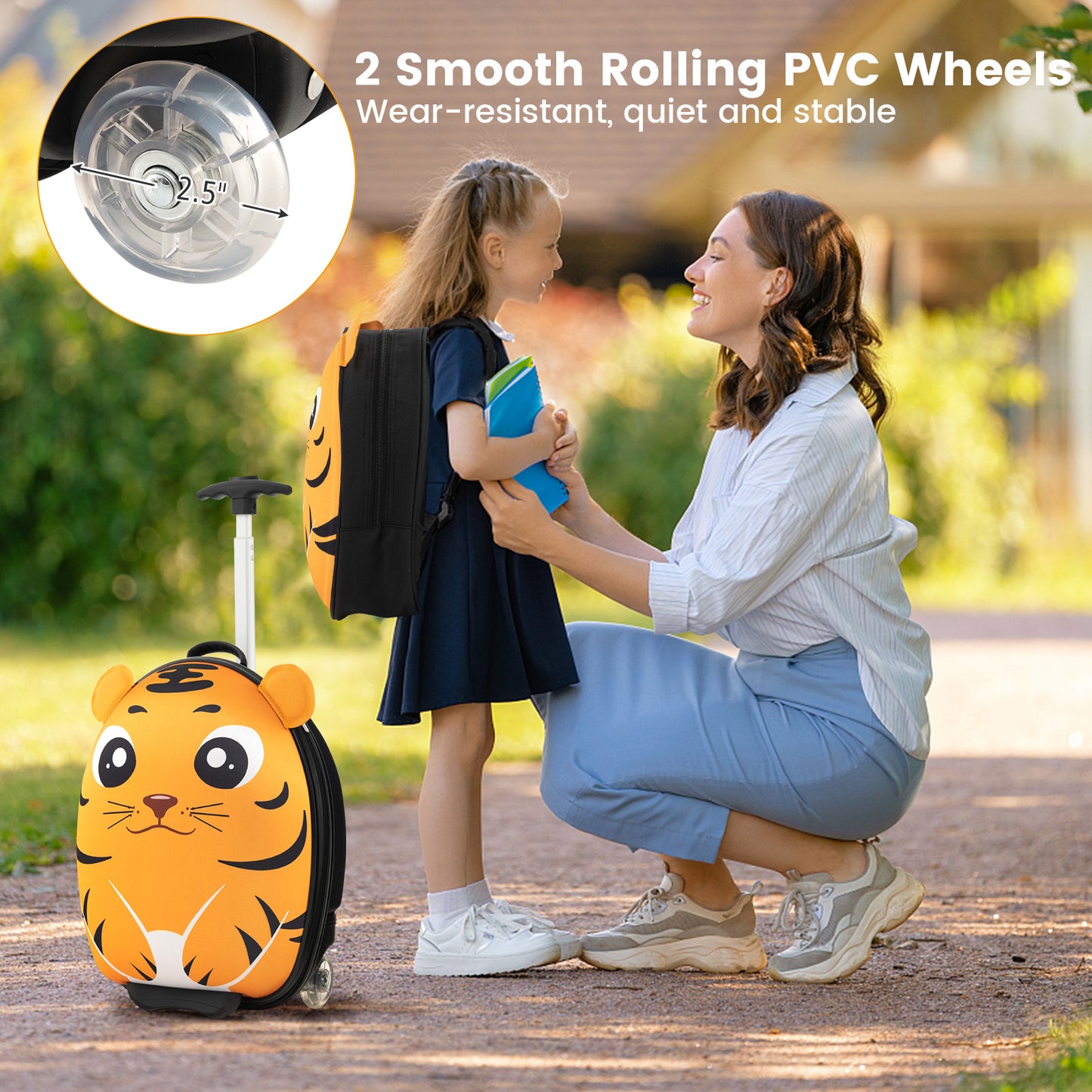 Lightweight and Portable Rolling Suitcase for Children-Yellow