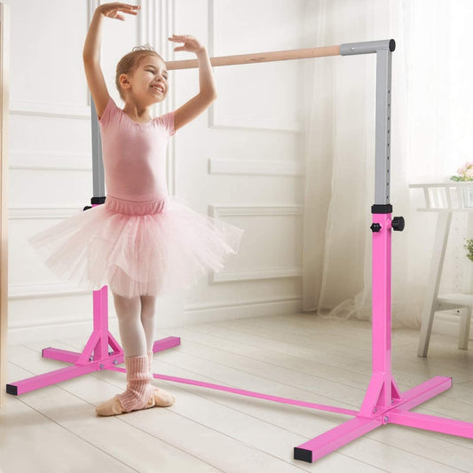 Adjustable Gymnastics Bar Horizontal Bar for Kids-Pink