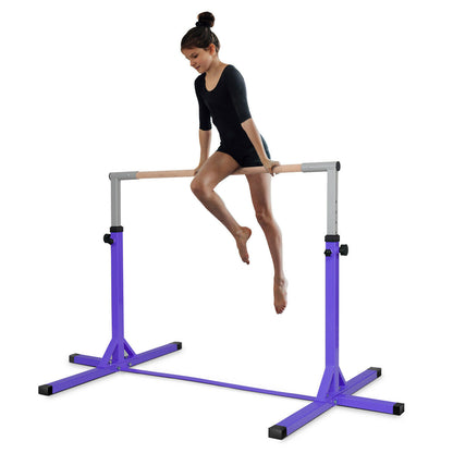 Adjustable Gymnastics Bar Horizontal Bar for Kids-Purple