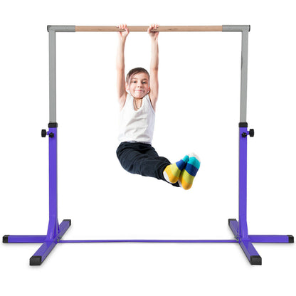 Adjustable Gymnastics Bar Horizontal Bar for Kids-Purple