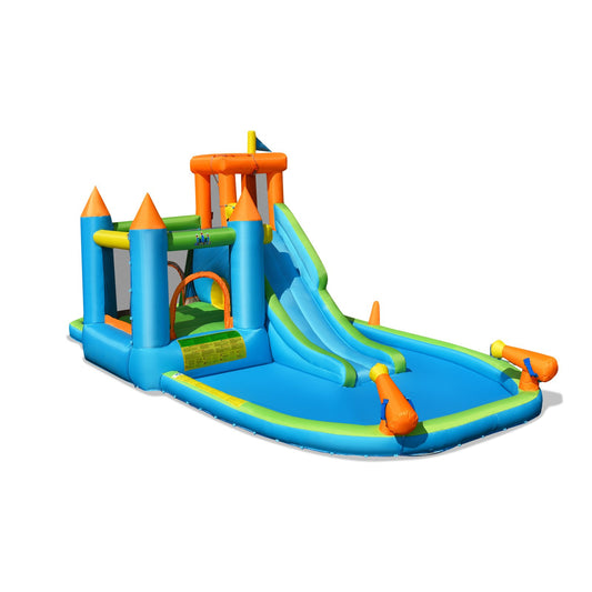 Inflatable Water Slide Kids Bounce House Splash Water Pool with Blower