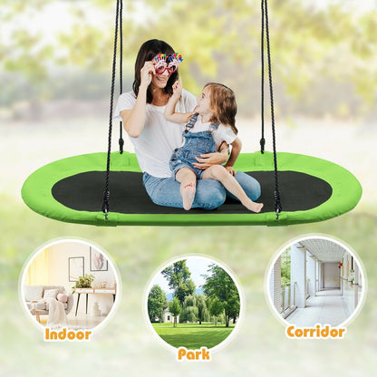 60 Inch Saucer Surf Outdoor Adjustable Swing Set-Blue+Black