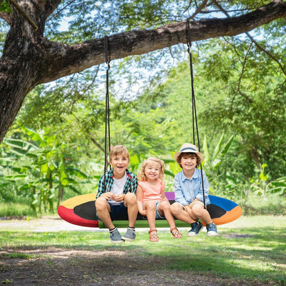 60 Inch Saucer Surf Outdoor Adjustable Swing Set-Blue+Black