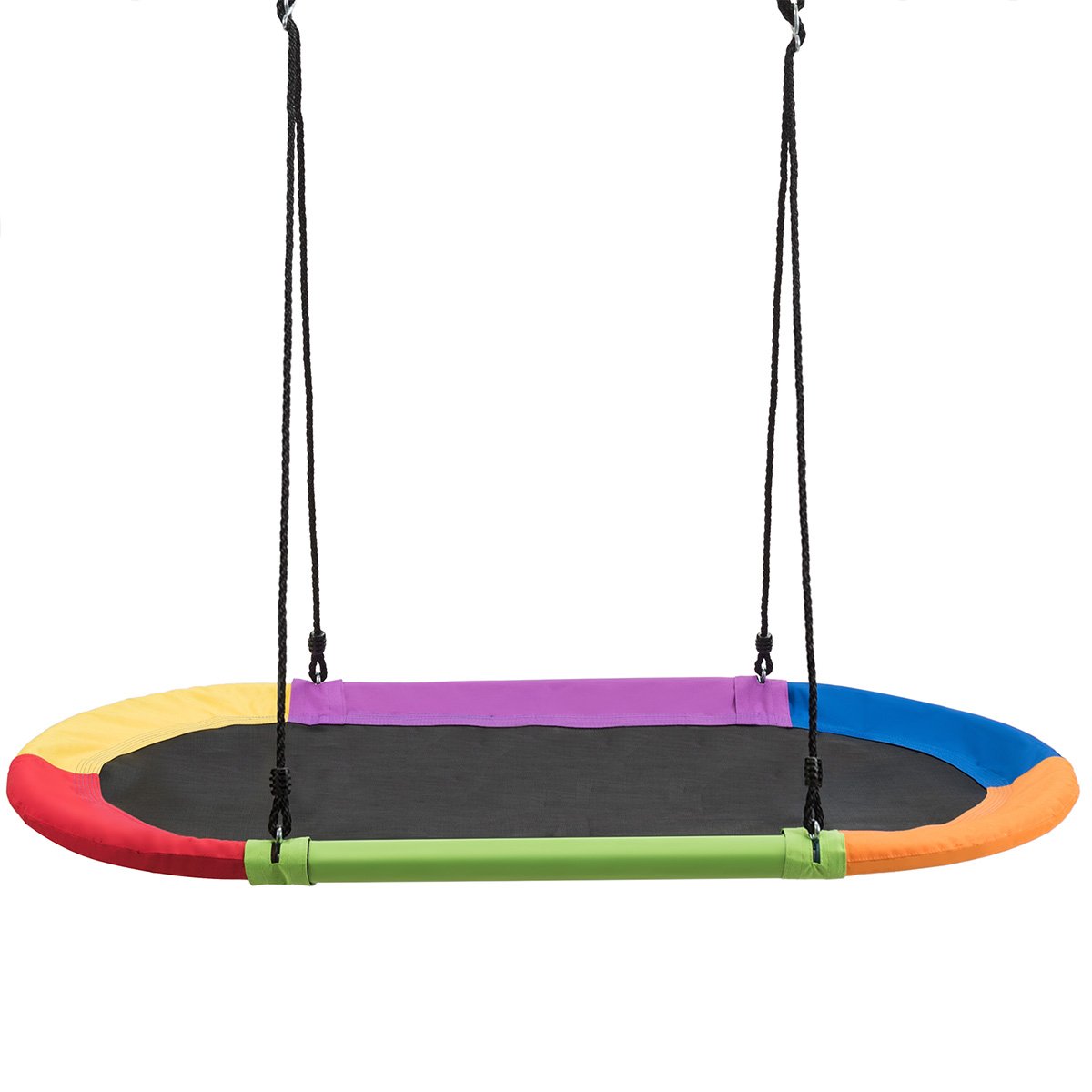 60 Inch Saucer Surf Outdoor Adjustable Swing Set-Blue+Black