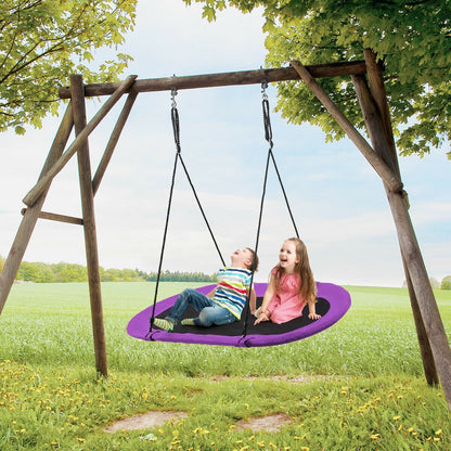 60 Inch Saucer Surf Outdoor Adjustable Swing Set-Blue+Black