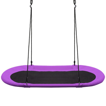 60 Inch Saucer Surf Outdoor Adjustable Swing Set-Blue+Black