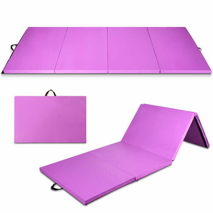 8 x 4 Feet Folding Gymnastics Tumbling Mat-Blue&Pink
