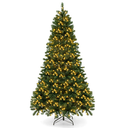 6/7/8 Feet Hinged Christmas Tree with PVC Branch Tips Warm White LED Lights-6 ft