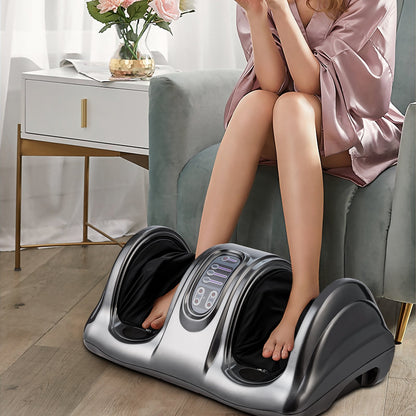 Therapeutic Shiatsu Foot Massager with High Intensity Rollers-Black
