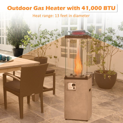 41 000 BTU Propane Patio Heater with Lockable Wheels-Black