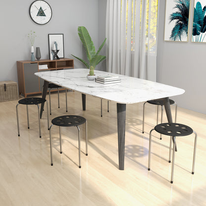 Set of 6 Portable Plastic Stack Stools -Gray