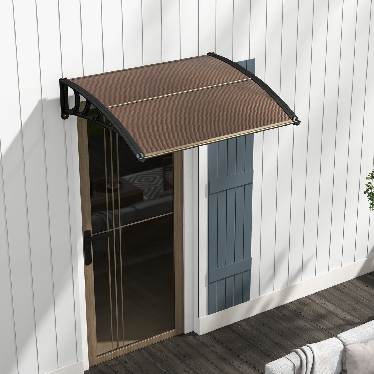 Outdoor Front Door Patio Overhang Awning for Sunlight Rain Snow Wind Protection-80 x 40 Inch