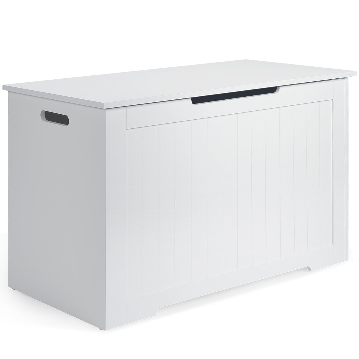 Toy Box Wooden Toy Organizer with Flip-Top Lid-Brown