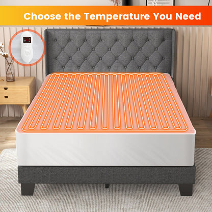 Safe Electric Heated Mattress Pad with 4 Size 8 Temperature 10-Hour Timer-King Size