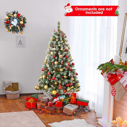 Hinged Christmas Tree with PVC Branch Tips and Warm White LED Lights-9 ft
