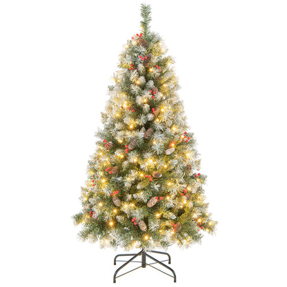 Hinged Christmas Tree with PVC Branch Tips and Warm White LED Lights-9 ft