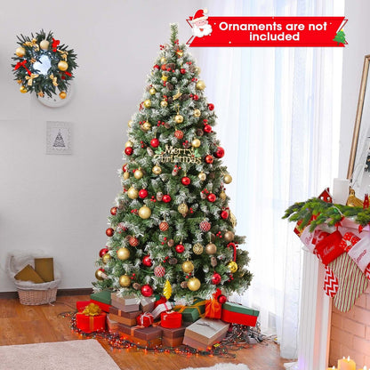 Hinged Christmas Tree with PVC Branch Tips and Warm White LED Lights-9 ft
