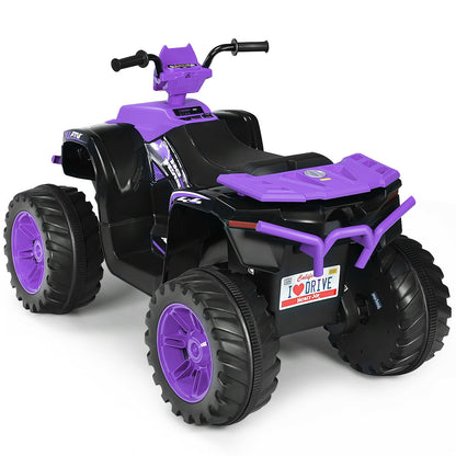 12V Kids Ride on ATV with LED Lights and Treaded Tires and LED lights-Purple