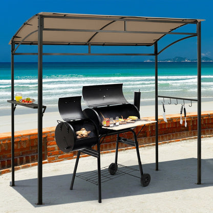 7 x 4.5 Feet Grill Gazebo Outdoor Patio Garden BBQ Canopy Shelter-Beige