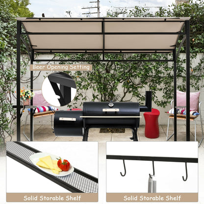 7 x 4.5 Feet Grill Gazebo Outdoor Patio Garden BBQ Canopy Shelter-Beige