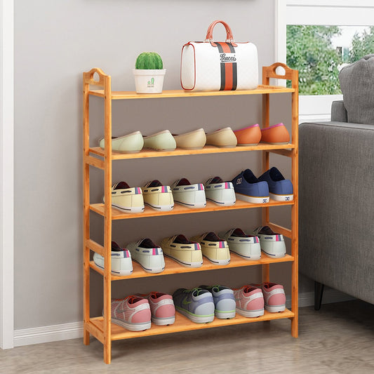 5-Tier Bamboo FreeStanding Shoe Rack-Natural